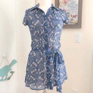 Charlotte Russe Sz S Long, Sheer Blouse